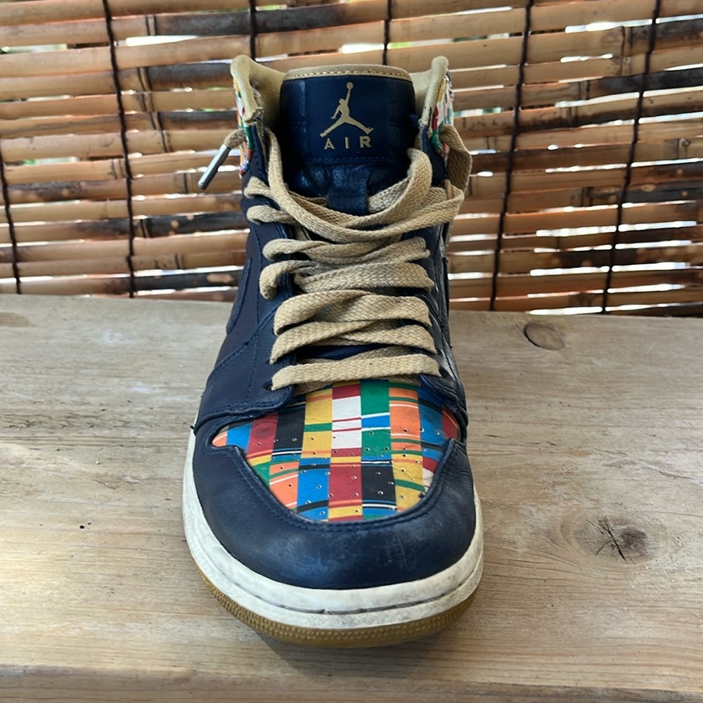 Air Jordan high tops, multi-color, US 10